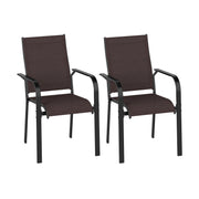 Costway - Patio Dining Chairs Set of 2/4/6 Stackable Outdoor Armchairs-Set of 6