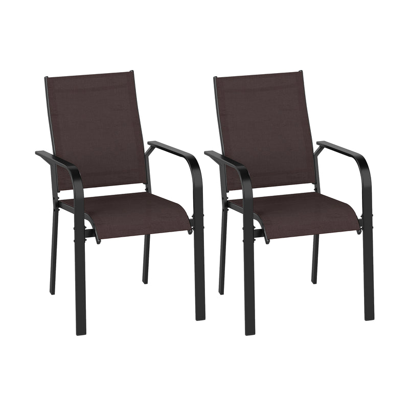 Costway - Patio Dining Chairs Set of 2/4/6 Stackable Outdoor Armchairs-Set of 6