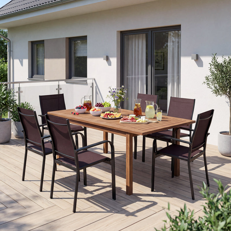Costway - Patio Dining Chairs Set of 2/4/6 Stackable Outdoor Armchairs-Set of 6