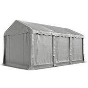 20' x 10' Portable Shed, Outdoor Storage Shed Tent with Roll-up Zipper Door and Removable Sidewalls, Light Grey
