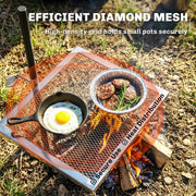 Outsunny - Swivel Campfire Grill, 360° Adjustable Heavy Duty Chrome-Plated Steel Campfire Cooking Grate, Silver
