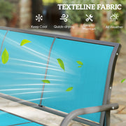 Outsunny - 3-Seat Outdoor Glider Chair, Patio Rocking Chair, Steel Frame, Sling Fabric Seat for Garden, Backyard, Lawn, Blue