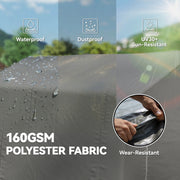 7.5' x 6.2' Portable Shed, Waterproof Bike Tent with Roll-up Zipper Door, Vent and Galvanised Metal Frame, Dark Grey