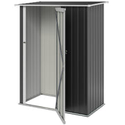 5 x 3ft Outdoor Storage Shed Metal Garden Shed Cabanon with Sloped Roof, Lockable Door for Tool, Grey