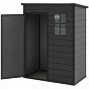 5 x 3FT Garden Shed with Floor, Outdoor Storage Shed with Lockable Door, Window and Vent for Backyard, Patio, Dark Grey