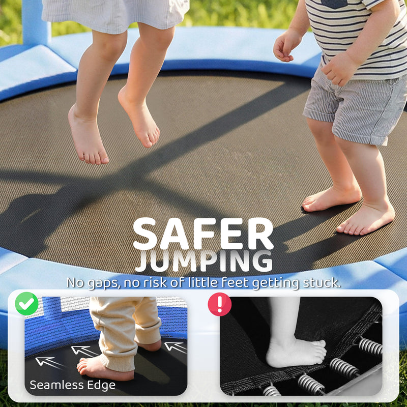 Aosom 55" Kids Trampoline with Enclosure Net for Indoor/Outdoor, Trampoline for Boys and Girls Age 3-6 Years, Blue