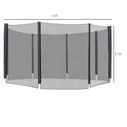 Soozier 12FT Trampoline Net Enclosure Trampolining Bounce Safety Accessories w/ 8 Poles Net Enclosure Only, Black
