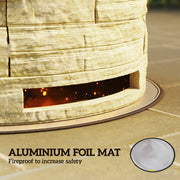 Outsunny - Smokeless Fire Pit, Portable Camping Bonfire Stove with Mat for Backyard Patio Picnic, Magnesium Oxide, Yellow