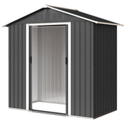 6.5x3.5ft Metal Garden Storage Shed for Outdoor Tool Storage with Double Sliding Doors and Vents, Dark Grey