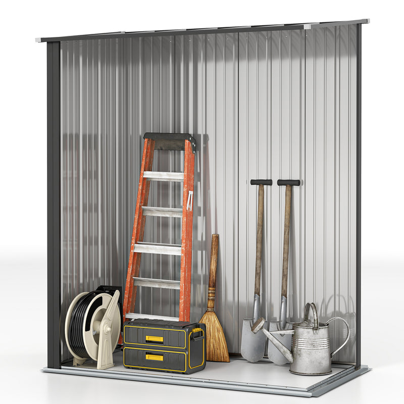 5' x 3' Outdoor Storage Shed, Steel Garden Shed with Single Lockable Door, Tool Storage Shed for Backyard, Black