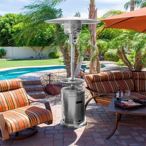 Hiland® Outdoor Patio Heater with Table, 48000 BTU, Propane, Stainless Steel — WBB3232328