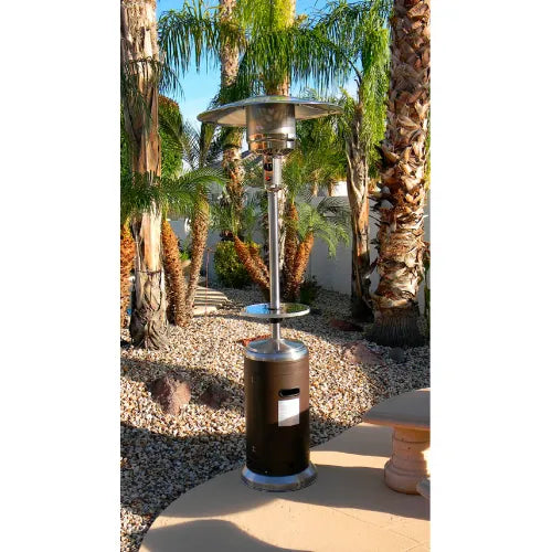 Hiland® Outdoor Two Toned Patio Heater, 48000 BTU, Propane, Stainless Steel/Hammered Bronze — WBB3232352