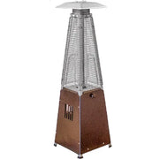 Hiland Glass Tube Table Top Patio Heater 9500 BTU Propane Hammered Bronze