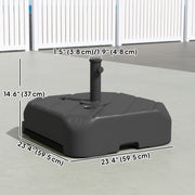 Patio Umbrella Base with Wheels, Telescopic Handle, 158 lb Sand/99 lb Water Filled Outdoor Patio Umbrella Stand, Black