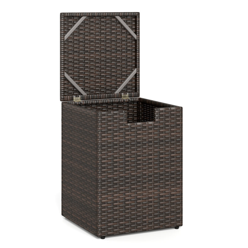 Costway - Rattan Propane Tank Cover Patio Hideaway Tank Side Table-Brown