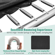 Costway - Rectangle Outdoor Trampoline 10 x 8 FT Heavy-Duty Trampoline with Basketball Hoop-Green