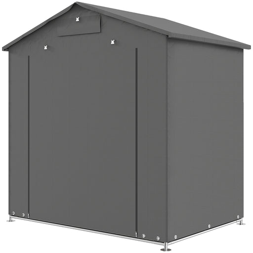 6' x 4' Portable Shed, Waterproof Bike Tent with Roll-up Zipper Door, Vent and Galvanised Metal Frame, Dark Grey