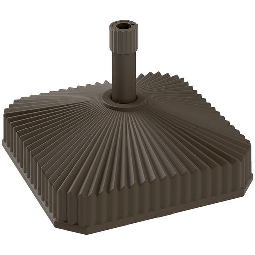 Outsunny - Patio Umbrella Base Umbrella Stand, Heavy Duty Outdoor Umbrella Stand Base 17.7" L x 17.7" W x 11.8" H Brown