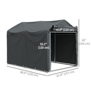 Outdoor Storage Shed, UV Resistant Bike Tent with Roll-up Zipper Door, Portable Shed for Bike, Motorcycle, Dark Grey