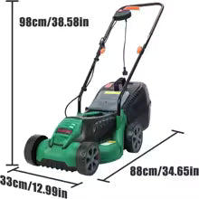 1600w Hand-Pushed Electric Lawn Mower Powerful Adjustable Electric Self-Propelled Lawn Mower Foldable Push-Style