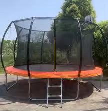 10FT Garden Trampoline with Safety Enclosure Net Combo Bounce Jump Outdoor Fitness Cardio Training Equipment with Basketball1