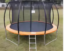 10FT Garden Trampoline with Safety Enclosure Net Combo Bounce Jump Outdoor Fitness Cardio Training Equipment with Basketball1