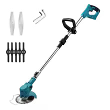 21V Electric Cordless String Trimmer Lightweight Double Front Wheel,High Power Lawn Mower for Weed Wacker&Trimmer&Edger