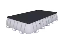 56470 Bestway 6.71x3.66x1.32m Power Steel Rectangular Frame Pool 22'x12'x52" Above Ground Swim Pool For Family Clearance 165Kg