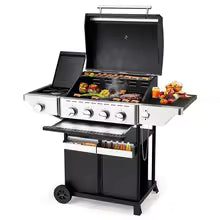 For 6 Burners Outdoor Grill Propane Gas Grill Stainless Steel Gas With Storage Racks On Both Sides Patio Garden