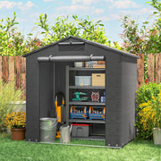 6' x 4' Portable Shed, Waterproof Bike Tent with Roll-up Zipper Door, Vent and Galvanised Metal Frame, Dark Grey