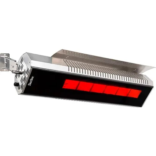 SunStar Glass Infrared Patio Heater Natural Gas Silver