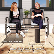 Outsunny - Patio Glider Rocking Chair 2 Person Outdoor Loveseat Rocker Garden Furniture Bench, Grey