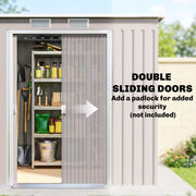 7' x 4' Galvanised Steel Garden Shed, with Foundation Kit - Grey
