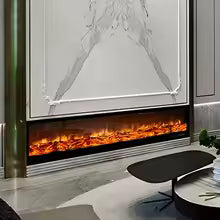 Newest Multi Function Led Display Convenient Glass Panel 2000MM With Bluetooth Audio Contemporary Electric Fireplace