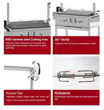 Thickened Large Outdoor BBQ Grill, Villa Courtyard BBQ Stand, American BBQ, Large Gathering Meat Roasting Furnace