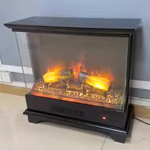 29.2 Inch 3-Sided Electric Open Fireplace Portable Decorative Vertical Outdoor Fireplace