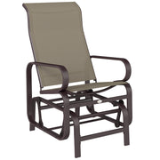 Outsunny - Patio Glider, Outdoor Glider Chair with Breathable Mesh Fabric for Patio, Yard, Porch, Brown