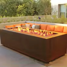 Camping Patio Heater Outdoor Decorative Corten Steel Gas Fire Pits Table