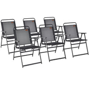 Costway - Set of 2/4/6 Outdoor Folding Chairs with Breathable Seat-Set of 6