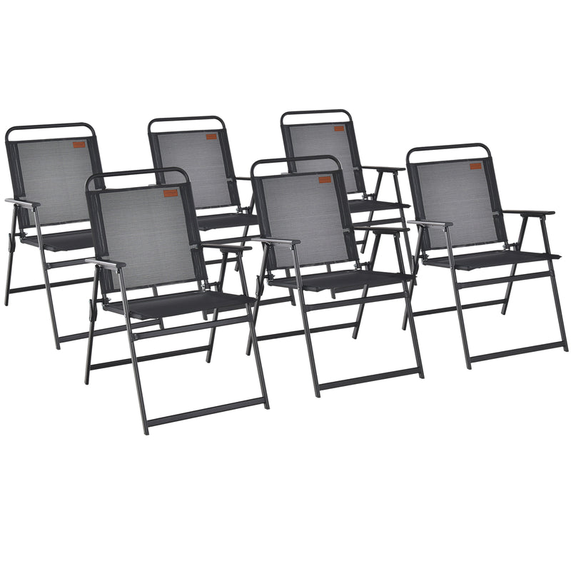 Costway - Set of 2/4/6 Outdoor Folding Chairs with Breathable Seat-Set of 6