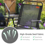 Costway - Set of 2/4/6 Outdoor Folding Chairs with Breathable Seat-Set of 6