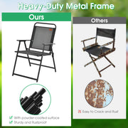 Costway - Set of 2/4/6 Outdoor Folding Chairs with Breathable Seat-Set of 6