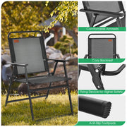 Costway - Set of 2/4/6 Outdoor Folding Chairs with Breathable Seat-Set of 6