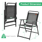 Costway - Set of 2/4/6 Outdoor Folding Chairs with Breathable Seat-Set of 6