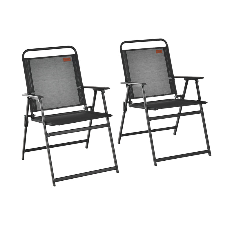 Costway - Set of 2/4/6 Outdoor Folding Chairs with Breathable Seat-Set of 6