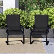 Costway - Set of 2 Patio Chairs with Quick-drying and Breathable Fabric for Backyard-Black