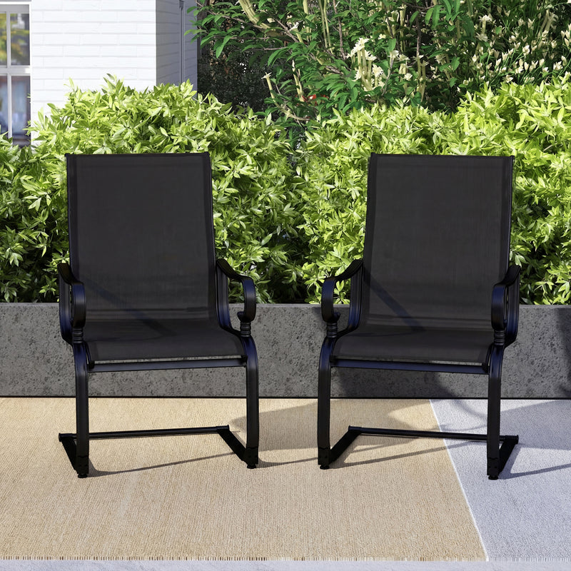 Costway - Set of 2 Patio Chairs with Quick-drying and Breathable Fabric for Backyard-Black