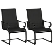 Costway - Set of 2 Patio Chairs with Quick-drying and Breathable Fabric for Backyard-Black