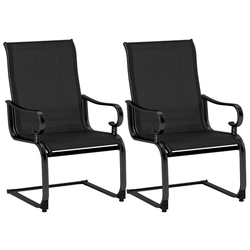 Costway - Set of 2 Patio Chairs with Quick-drying and Breathable Fabric for Backyard-Black