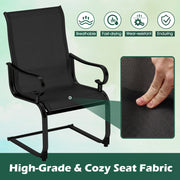 Costway - Set of 2 Patio Chairs with Quick-drying and Breathable Fabric for Backyard-Black